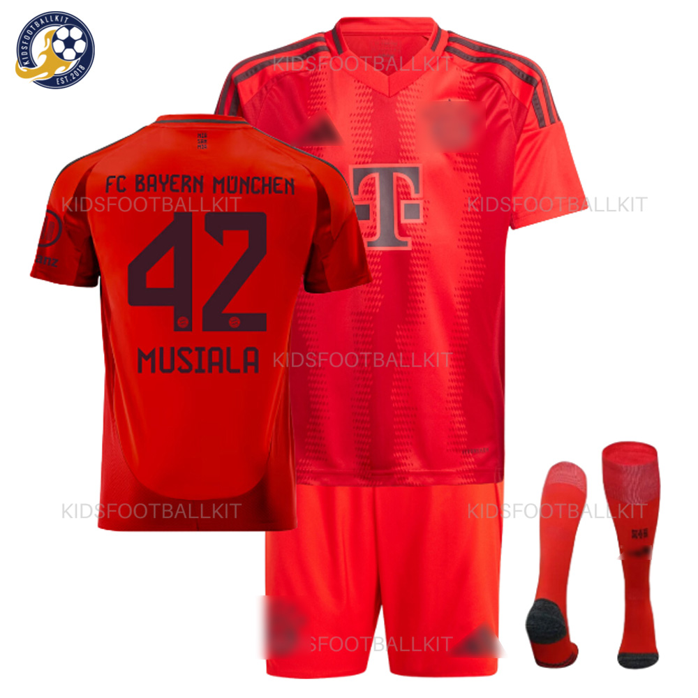 Bay^_^rn Home Kids Football Kit 2024/25 – MUSIALA 42 (With Socks)